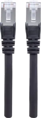 Intellinet 741101 RJ45 omrežni kabel\, Patch kabel CAT 6a S/FTP 15.00 m črna zaščita iz folije\, pletena zaščita\, zaščiten\, brez halogena 1 kos