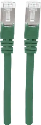 Intellinet 740715 RJ45 omrežni kabel\, Patch kabel CAT 6a S/FTP 1.00 m zelena zaščita iz folije\, pletena zaščita\, zaščiten\, brez halogena 1 kos