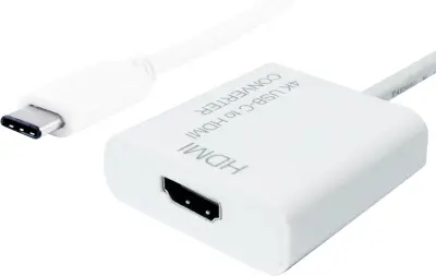 Value USB-C® / HDMI adapterski kabel USB-C® vtič\, HDMI-A  vtičnica 0.10 m bela 12.99.3210 #####4K UHD USB-C®-Display kabel