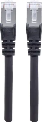 Intellinet 740753 RJ45 omrežni kabel\, Patch kabel CAT 6a S/FTP 1.50 m črna zaščita iz folije\, pletena zaščita\, zaščiten\, brez halogena 1 kos