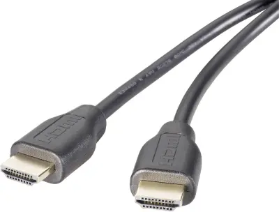 SpeaKa Professional HDMI kabel HDMI-A vtič, HDMI-A vtič 1 m črna SP-9021120 4K UHD, avdio povratni kanal, pozlačeni konektorji HDMI kabel
