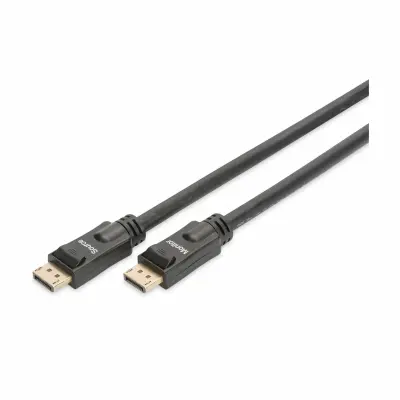Digitus DisplayPort kabel DisplayPort vtič, DisplayPort vtič 20 m črna AK-340105-200-S zaščiten, skupna zaščita, trojno oklopljen, pozlačeni konektorj