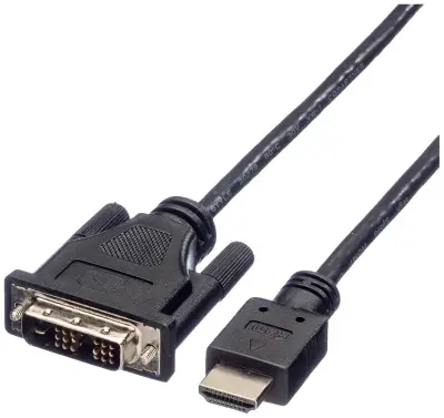 Roline DVI/HDMI kabel DVI-D 18+1-polni vtič, HDMI-A vtič 5.00 m črna 11.04.5552 zaščiten, primeren za obojestranski priključek DVI kabel