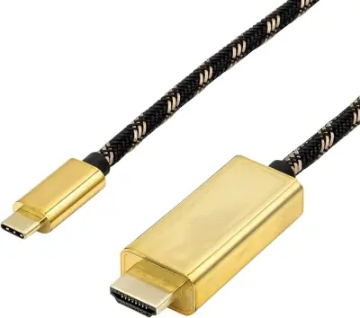 Roline USB-C® / HDMI adapterski kabel USB-C® vtič\, HDMI-A  vtič 2.00 m črna/zlata 11.04.5847  USB-C®-Display kabel