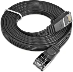 Slim Wirewin PKW-STP-SLIM-KAT6 0.25 SW RJ45 omrežni kabel\, Patch kabel cat 6 U/FTP 25.00 cm črna ploščati 1 kos