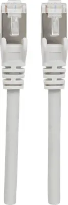 Intellinet 317177 RJ45 omrežni kabel\, Patch kabel CAT 6a S/FTP 7.50 m siva zaščita iz folije\, pletena zaščita\, brez halogena 1 kos