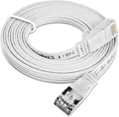 Slim Wirewin PKW-STP-SLIM-KAT6 0.25 WS RJ45 omrežni kabel\, Patch kabel cat 6 U/FTP 0.25 m bela ploščati 1 kos