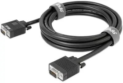 club3D VGA priključni kabel VGA 15-polni vtič\, VGA 15-polni vtič 3.00 m črna CAC-1703 lahko se privije\, pozlačeni konektorji VGA kabel