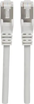 Intellinet 741095 RJ45 omrežni kabel\, Patch kabel CAT 6a S/FTP 15.00 m siva zaščita iz folije\, pletena zaščita\, zaščiten\, brez halogena 1 kos