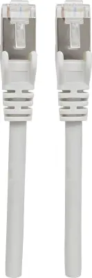 Intellinet 741156 RJ45 omrežni kabel\, Patch kabel CAT 6a S/FTP 20.00 m siva zaščita iz folije\, pletena zaščita\, zaščiten\, brez halogena 1 kos