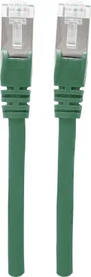 Intellinet 350686 RJ45 omrežni kabel\, Patch kabel CAT 6a S/FTP 30.00 m zelena zaščita iz folije\, pletena zaščita\, brez halogena 1 kos