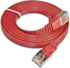 Slim Wirewin PKW-STP-SLIM-KAT6 5.0 RT RJ45 omrežni kabel\, Patch kabel cat 6 U/FTP 5.00 m rdeča ploščati 1 kos