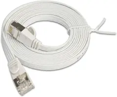 Slim Wirewin PKW-STP-SLIM-KAT6 0.5 WS RJ45 omrežni kabel\, Patch kabel cat 6 U/FTP 0.50 m bela ploščati 1 kos