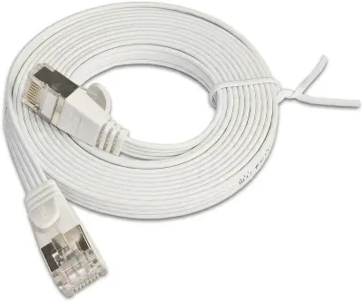 Slim Wirewin PKW-STP-SLIM-KAT6 0.5 WS RJ45 omrežni kabel\, Patch kabel cat 6 U/FTP 0.50 m bela ploščati 1 kos