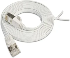 Slim Wirewin PKW-STP-SLIM-KAT6 2.0 WS RJ45 omrežni kabel\, Patch kabel cat 6 U/FTP 2.00 m bela ploščati 1 kos