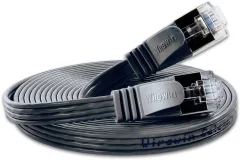 Slim Wirewin PKW-STP-SLIM-KAT6 0.5 SW RJ45 omrežni kabel\, Patch kabel cat 6 U/FTP 0.50 m črna ploščati 1 kos