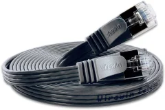 Slim Wirewin PKW-STP-SLIM-KAT6 3.0 SW RJ45 omrežni kabel\, Patch kabel cat 6 U/FTP 3.00 m črna ploščati 1 kos