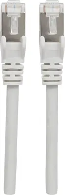 Intellinet 737296 RJ45 omrežni kabel\, Patch kabel CAT 6a S/FTP 50.00 m siva zaščita iz folije\, pletena zaščita\, brez halogena 1 kos