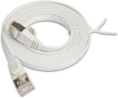 Slim Wirewin PKW-STP-SLIM-KAT6 1.0 WS RJ45 omrežni kabel\, Patch kabel cat 6 U/FTP 1.00 m bela ploščati 1 kos