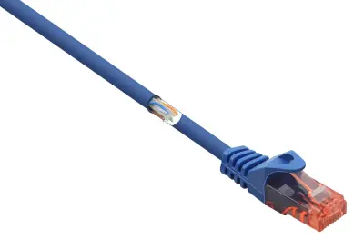 Renkforce RF-5043876 RJ45 omrežni kabel\, Patch kabel CAT 6 U/UTP 1.00 m modra z zaščitnim zapornim zatičem\, brez halogena 1 kos