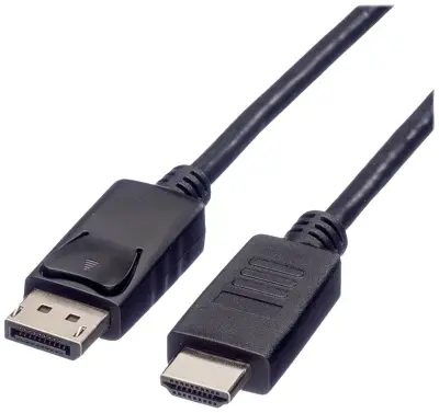 Roline green DisplayPort/HDMI kabel DisplayPort vtič, HDMI-A vtič 1 m črna 11.44.5780 zaščiten, TPE plašč, brez halogena DisplayPort kabel