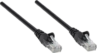 Intellinet 318761 RJ45 omrežni kabel\, Patch kabel CAT 6a S/FTP 1.00 m črna enojna zaščita\, skupna zaščita\, brez halogena 1 kos