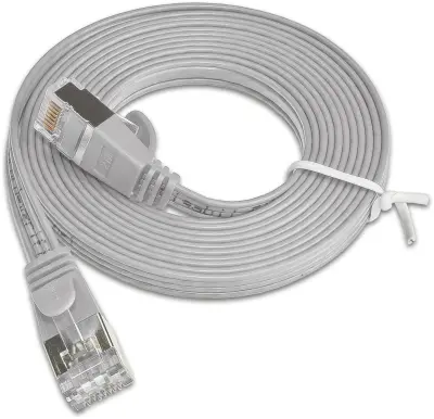 Slim Wirewin PKW-STP-SLIM-KAT6 1.0 RJ45 omrežni kabel\, Patch kabel cat 6 U/FTP 1.00 m siva ploščati 1 kos