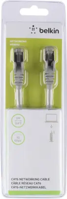 Belkin A3L981BT05M-H-S RJ45 omrežni kabel\, Patch kabel CAT 6 S/FTP 5.00 m siva z zaščitnim zapornim zatičem 1 kos