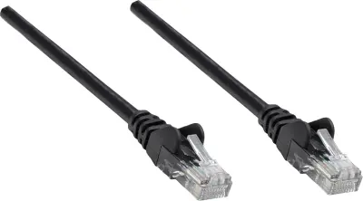 Intellinet 737012 RJ45 omrežni kabel\, Patch kabel CAT 6a S/FTP 0.25 m črna enojna zaščita\, skupna zaščita\, brez halogena 1 kos