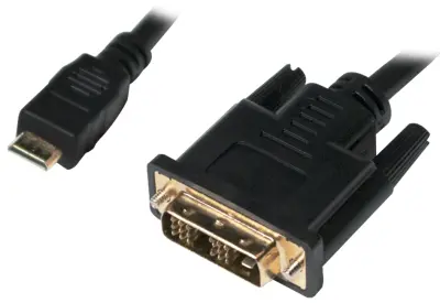 LogiLink HDMI / DVI adapterski kabel HDMI-mini-C  vtič\, DVI-D 18+1-polni vtič 1.00 m črna CHM002  HDMI kabel