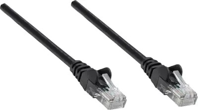 Intellinet 318754 RJ45 omrežni kabel\, Patch kabel CAT 6a S/FTP 0.50 m črna enojna zaščita\, skupna zaščita\, brez halogena 1 kos