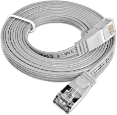 Slim Wirewin PKW-STP-SLIM-KAT6 0.25 RJ45 omrežni kabel\, Patch kabel cat 6 U/FTP 0.25 m siva ploščati 1 kos