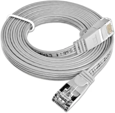 Slim Wirewin PKW-STP-SLIM-KAT6 0.25 RJ45 omrežni kabel\, Patch kabel cat 6 U/FTP 0.25 m siva ploščati 1 kos