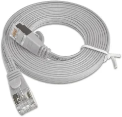 Slim Wirewin PKW-STP-SLIM-KAT6 2.0 RJ45 omrežni kabel\, Patch kabel CAT 6 U/FTP 2.00 m siva ploščati 1 kos