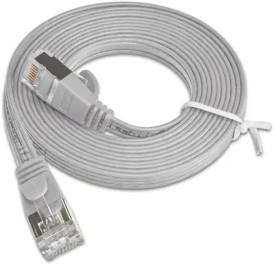 Slim Wirewin PKW-STP-SLIM-KAT6 2.0 RJ45 omrežni kabel\, Patch kabel CAT 6 U/FTP 2.00 m siva ploščati 1 kos