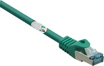 Renkforce RF-5136972 RJ45 omrežni kabel\, Patch kabel CAT 6a S/FTP 5.00 m zelena z zaščitnim zapornim zatičem\, ognjevaren 1 kos