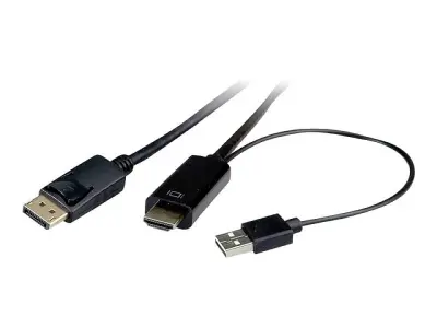 Roline HDMI / DisplayPort / USB priključni kabel DisplayPort  vtič\, HDMI-A  vtič\, USB-A vtič 1.00 m črna 11.04.5991 zaščiten HDMI kabel