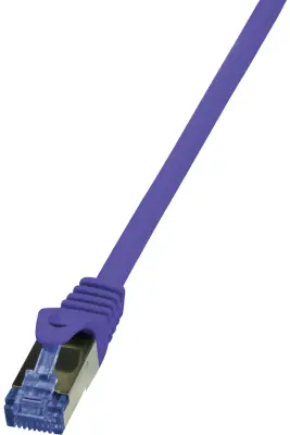 LogiLink CQ3014S RJ45 omrežni kabel\, Patch kabel CAT 6a S/FTP 0.25 m rdeča ognjevaren\, z zaščitnim zapornim zatičem 1 kos