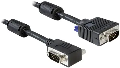 Delock VGA priključni kabel VGA 15-polni vtič\, VGA 15-polni vtič 2.00 m črna 83173 lahko se privije VGA kabel