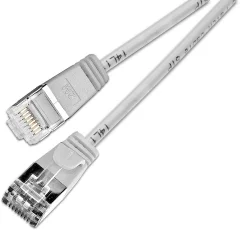 Slim Wirewin PKW-LIGHT-STP-K6 1.0 RJ45 omrežni kabel\, Patch kabel CAT 6 U/FTP 1.00 m siva  1 kos