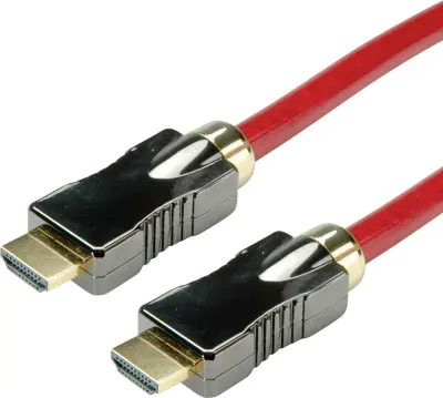 Roline HDMI priključni kabel HDMI-A  vtič\, HDMI-A  vtič 1.00 m rdeča 11.04.5901 #####8K UHD\, dvojno oklopljen HDMI kabel