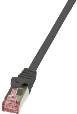 LogiLink CQ2053S RJ45 omrežni kabel\, Patch kabel CAT 6 S/FTP 2.00 m črna ognjevaren\, z zaščitnim zapornim zatičem 1 kos