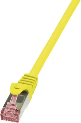 LogiLink CQ2037S RJ45 omrežni kabel\, Patch kabel CAT 6 S/FTP 1.00 m rumena ognjevaren\, z zaščitnim zapornim zatičem 1 kos