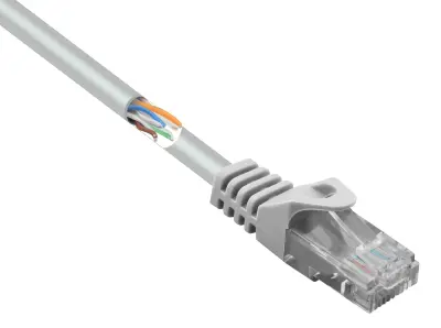 Renkforce RF-5047502 RJ45 omrežni kabel\, Patch kabel CAT 5e U/UTP 5.00 m siva z zaščitnim zapornim zatičem 1 kos