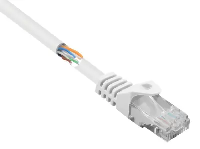 Renkforce RF-5043830 RJ45 omrežni kabel\, Patch kabel CAT 5e U/UTP 1.00 m bela z zaščitnim zapornim zatičem 1 kos