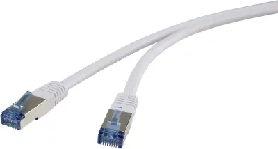 Renkforce RF-4737368 RJ45 omrežni kabel\, Patch kabel CAT 6a S/FTP 1.00 m siva visoko fleksibilno\, pozlačeni konektorji 1 kos