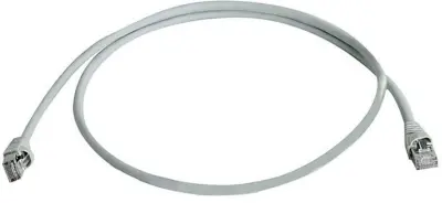Telegärtner L00000D0035 RJ45 omrežni kabel\, Patch kabel CAT 5e S/FTP 0.50 m siva ognjevaren\, z zaščitnim zapornim zatičem 0.5 m