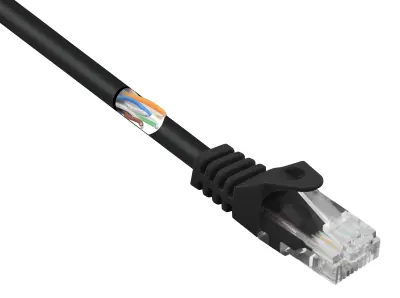 Renkforce RF-5043848 RJ45 omrežni kabel\, Patch kabel CAT 5e U/UTP 5.00 m črna z zaščitnim zapornim zatičem 1 kos