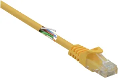 Renkforce RF-5224648 RJ45 omrežni kabel\, Patch kabel CAT 5e U/UTP 0.15 m rumena z zaščitnim zapornim zatičem\, brez halogena 1 kos