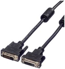 Value DVI priključni kabel DVI-D 24+1-polni vtič 5.00 m črna 11.99.5565 zaščiten\, lahko se privije DVI kabel